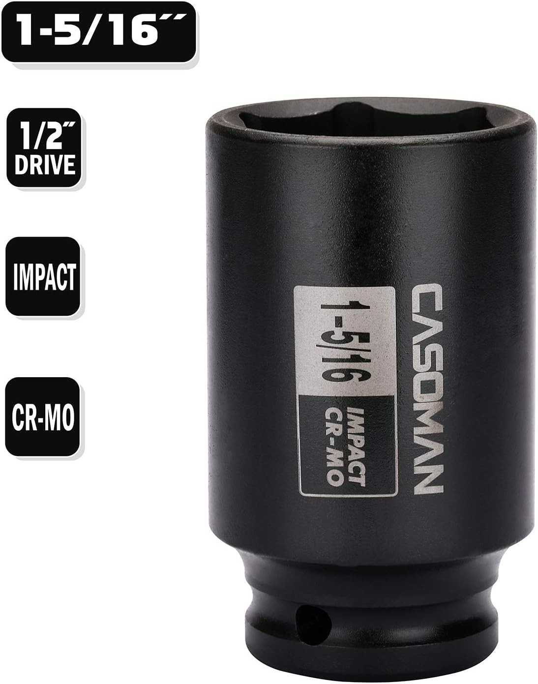 1/2-Inch Drive 6-Point Deep Impact Socket – Corrosion-Resistant Durability