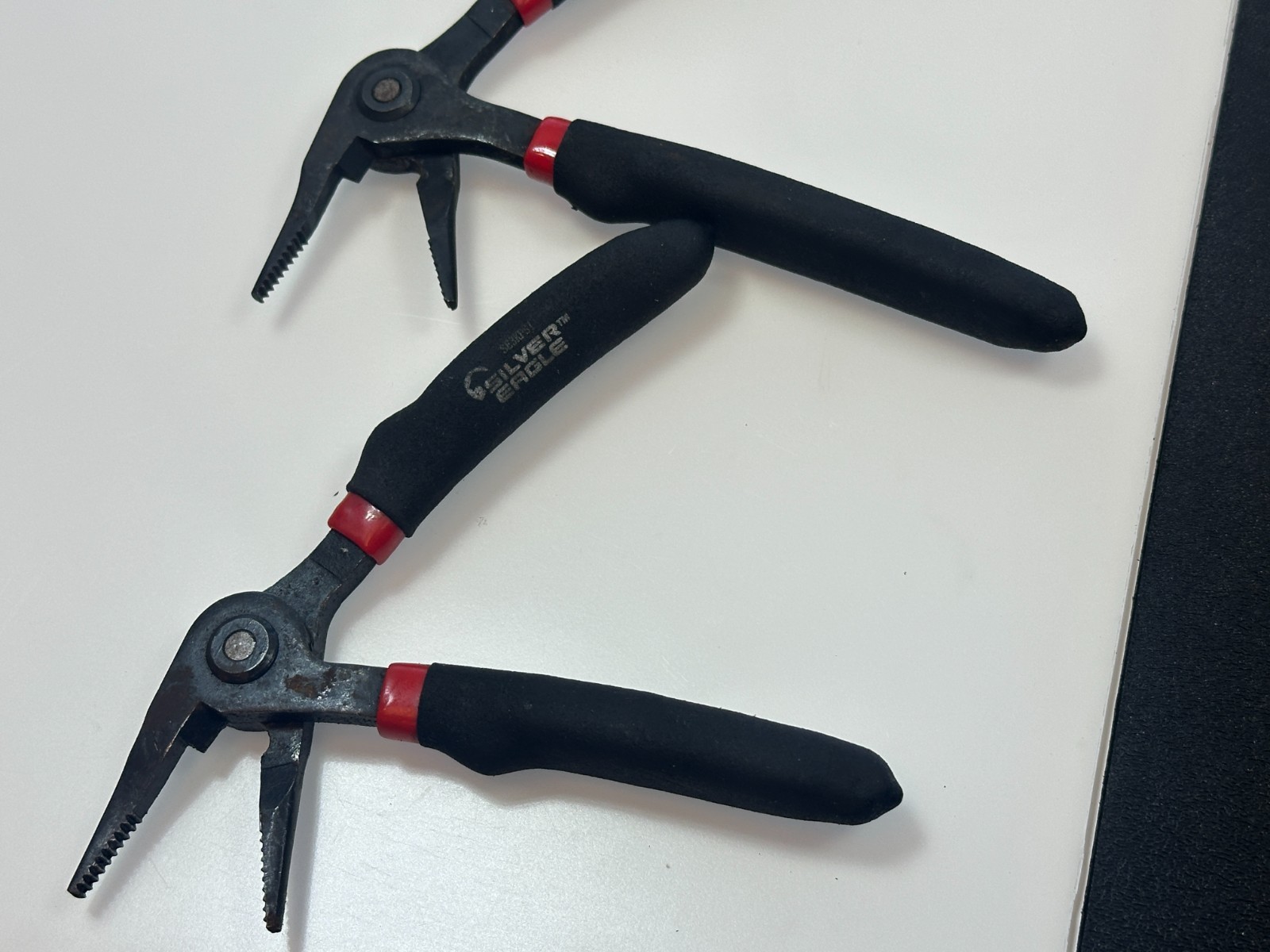 Matco Silver Eagle 3pc Pistol Grip Needle Nose Pliers Set Lot Black Soft Grip
