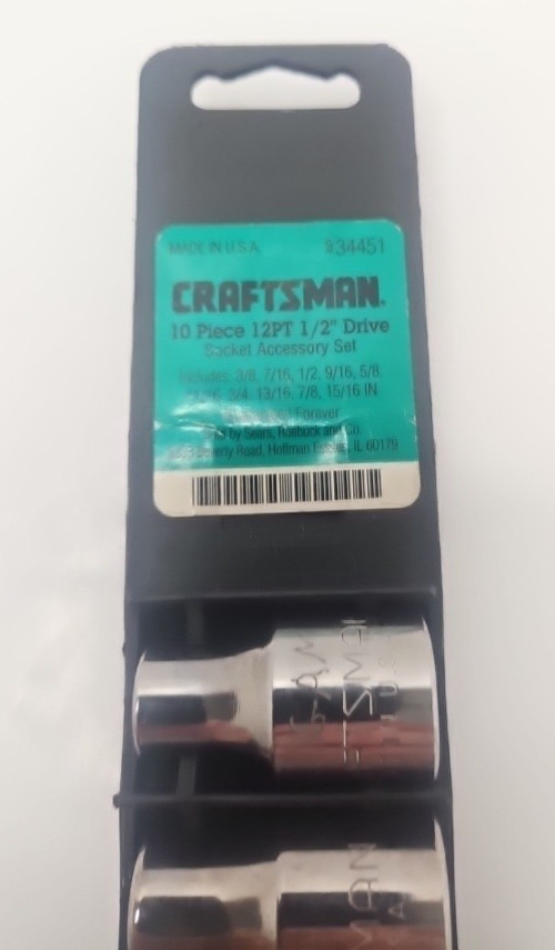 Vintage Craftsman 10 Piece 1/2″ Inch Drive 12 Point Socket Made in USA G Series