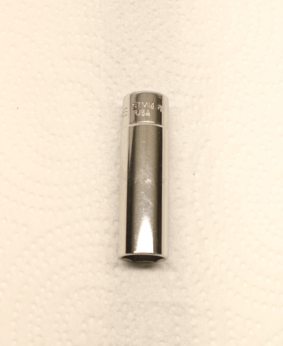 Snap-on Tools USA NEW 1/4″ Drive 6-POINT SAE 7/16” DEEP Chrome Socket STM14