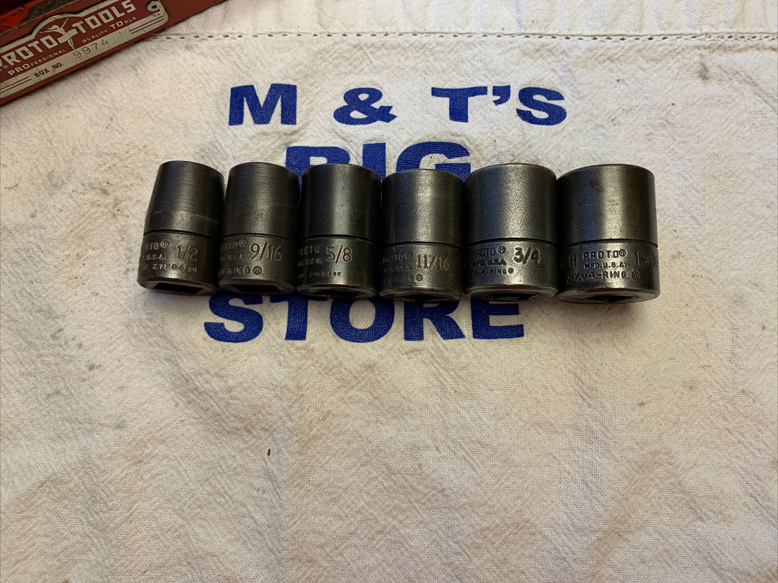 Proto USA 1/2″ Drive 6pc 6pt Dyna-Ring Impact Socket Set SAE 1/2″ – 13/16″