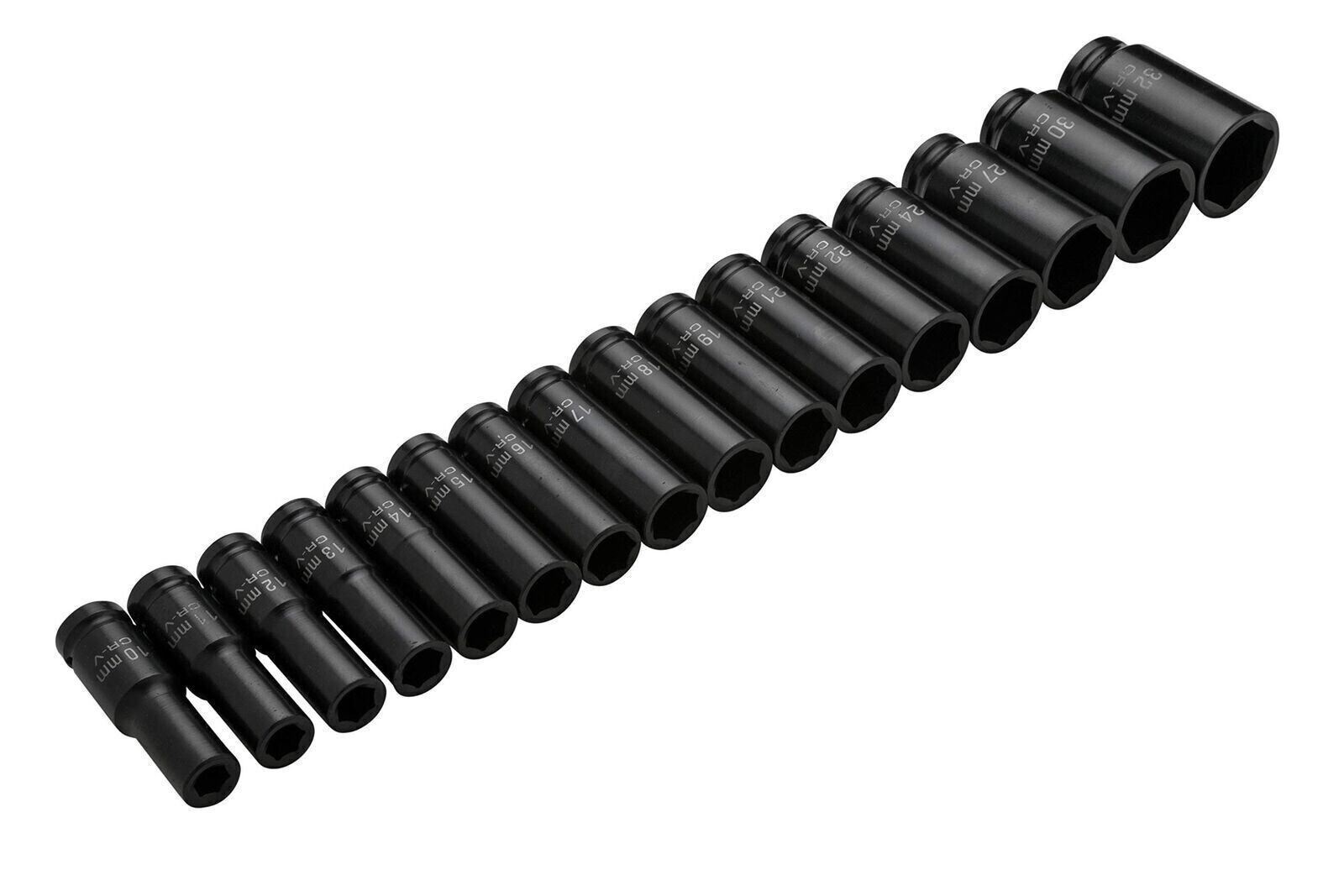 BLUE SPOT TOOLS 16 PCE 1/2″ METRIC DEEP IMPACT SOCKETS (10-32MM) 01550