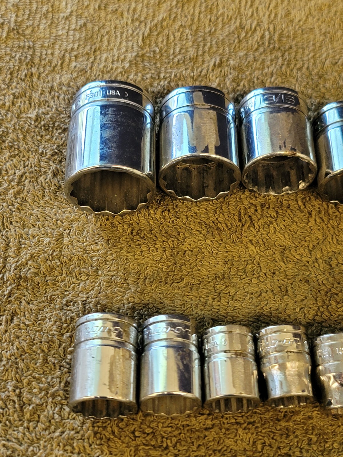 12 Snap-on F301 281 Socket Set 3/8″ Drive Sae 15/16 7/8 13/16 3/4 5/8 1/2 1/4″