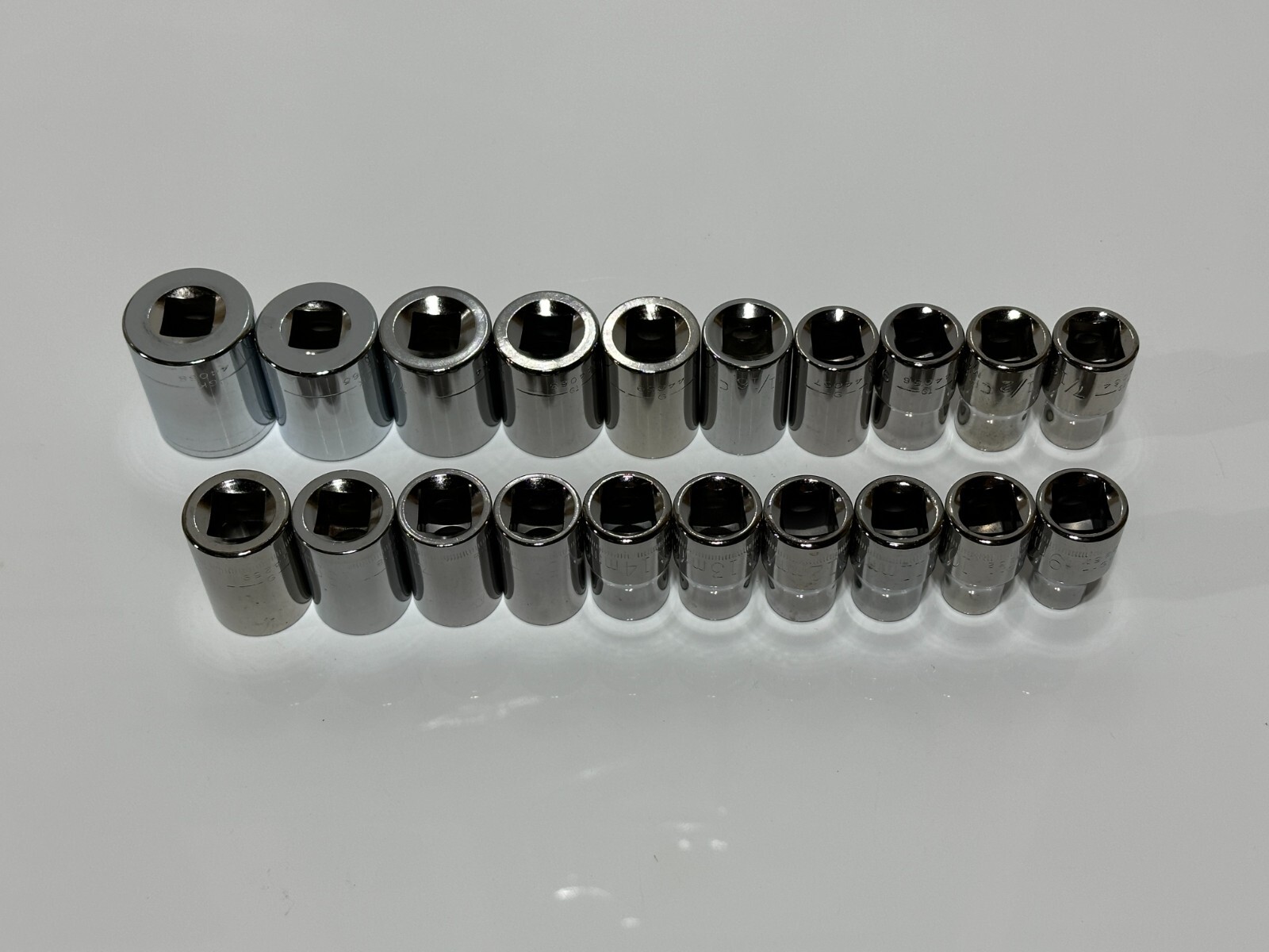 Craftsman USA G (NOS) 20pc SAE & Metric Shallow Socket Set – 1/2″ Drive, 6 Point
