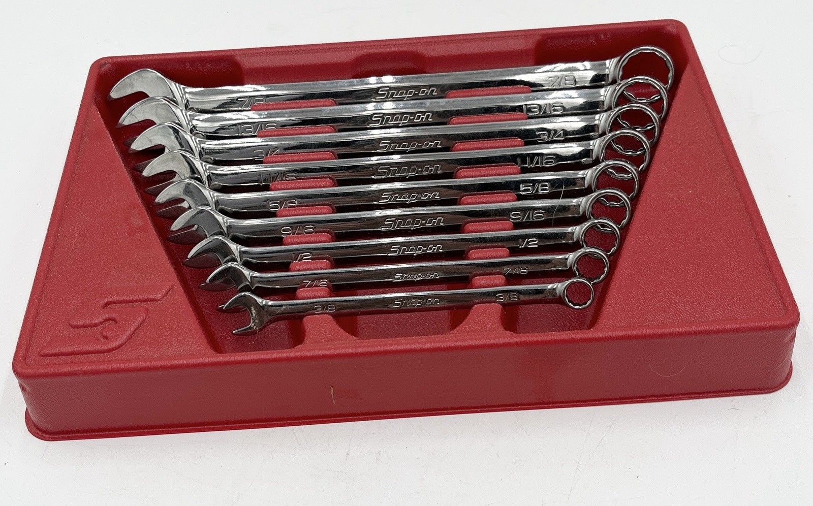 Snap On Tools 9 pc 12-Point SAE Flank Drive® Combination Wrench Set (3/8–7/8′)