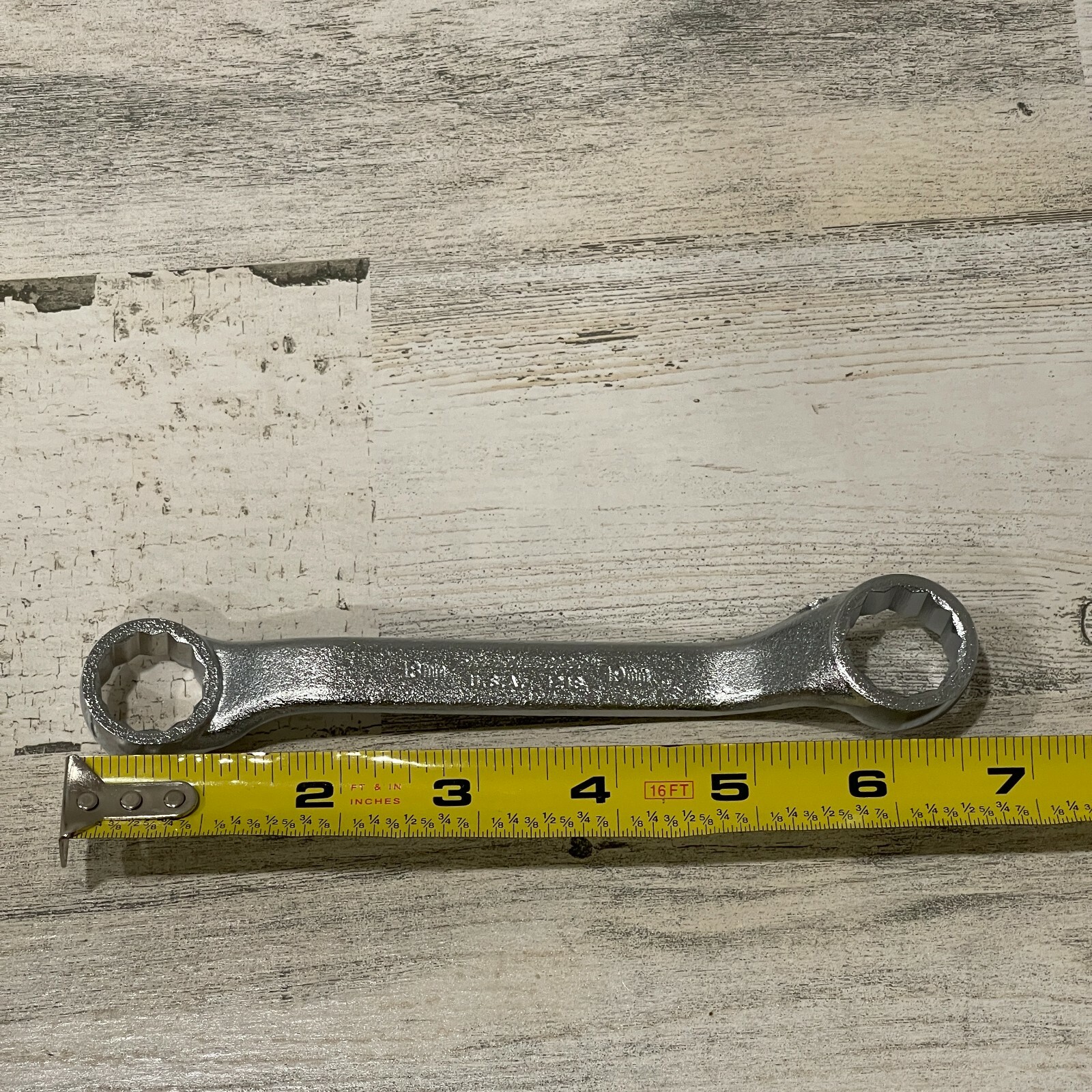 PROAMERICA USA 18mm-19mm DOUBLE BOX END OFFSET WRENCH 12 PT. OAL 6.5″ 1218