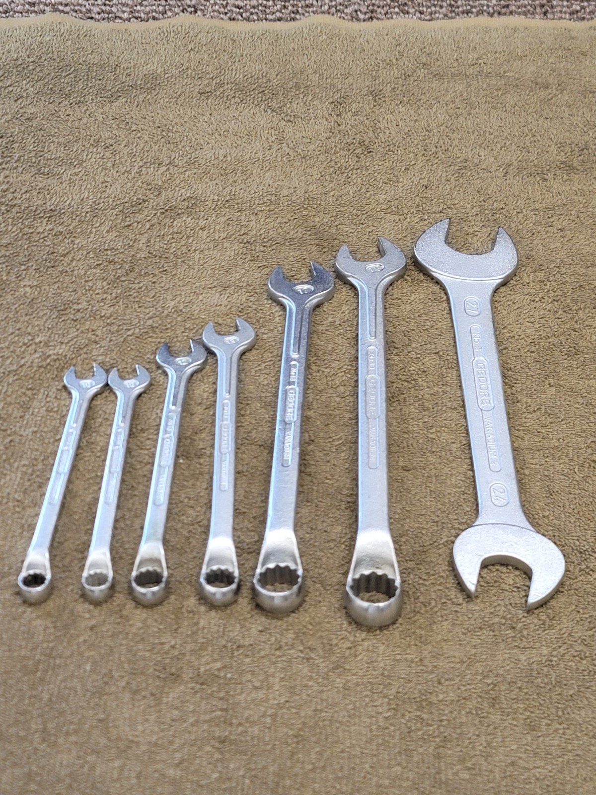 Gedore Metric Combination Wrench Set 27 24 19 17 13 12 10 mm Offset Automotive