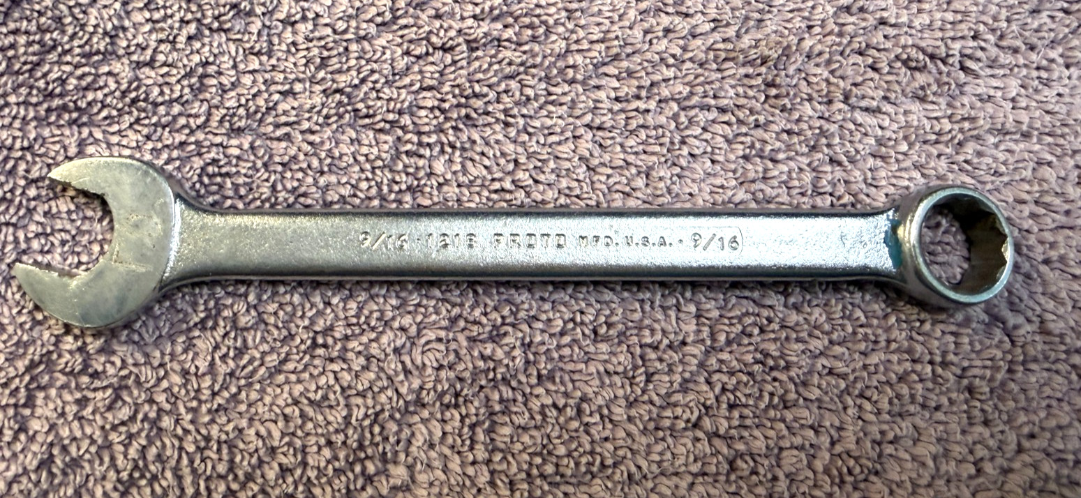 Vintage PROTO 1218 9/16” Combination Wrench USA MADE see pics