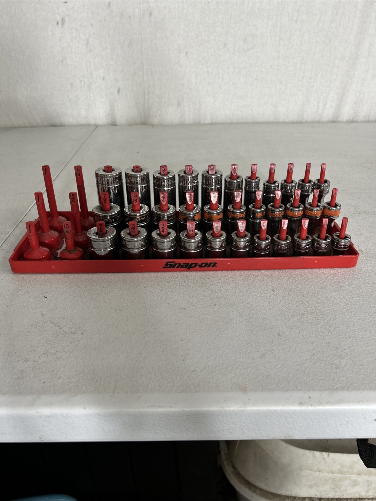 Snap-On Socket Set 7/8 Thru 1/4 sockets of three different depths ￼￼Three Sizes