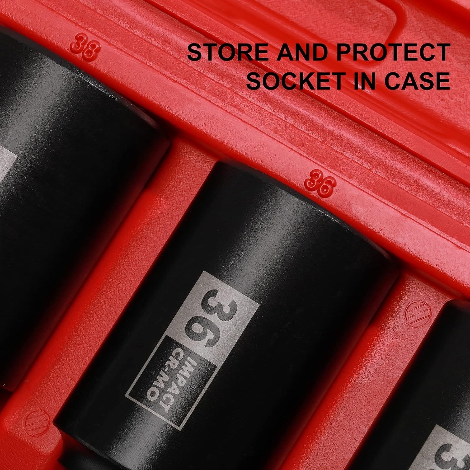 8pcs 1/2-inch Deep Spindle Axle Nut Impact Socket Set 29,30,32,34,35,36,38,39mm