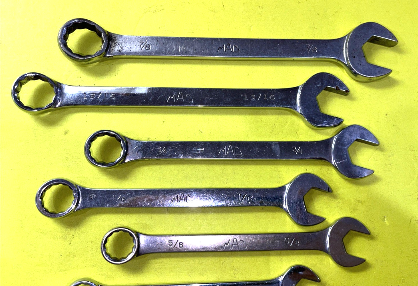 MAC TOOLS 10 PIECE SAE. STANDARD COMBINATION WRENCH SET 12 POINT 5/16 TO 7/8