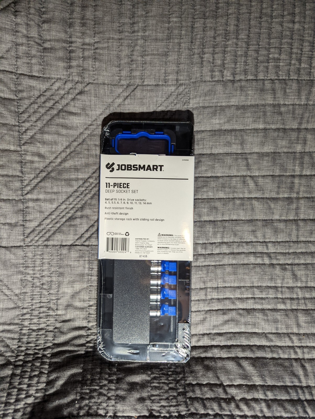 JobSmart 1/4 in. Drive Metric Deep Socket Set, 11 pc.