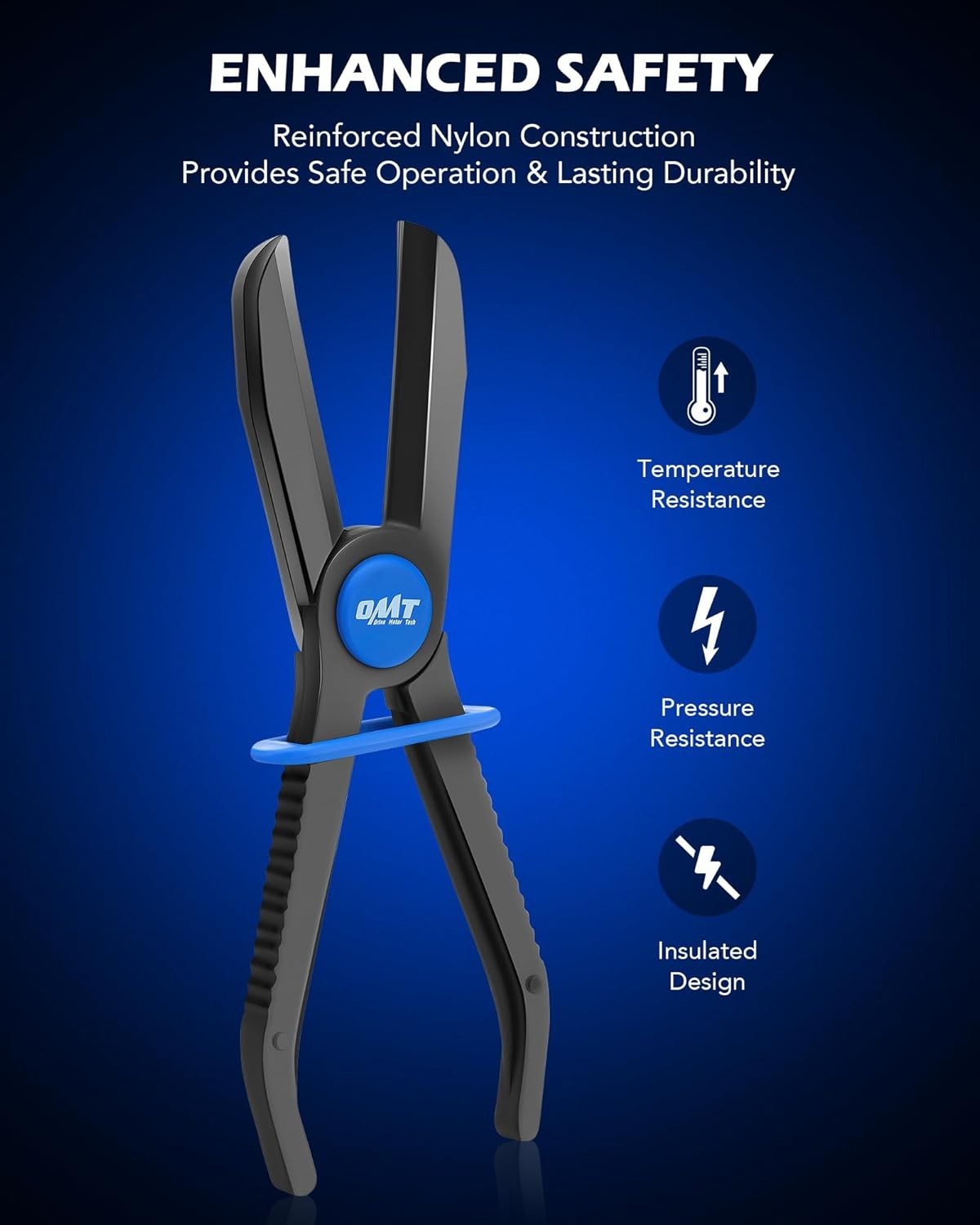 Orion Motor Tech Hose Pinch Off Pliers, 3 Piece Long Reach Straight, Blue