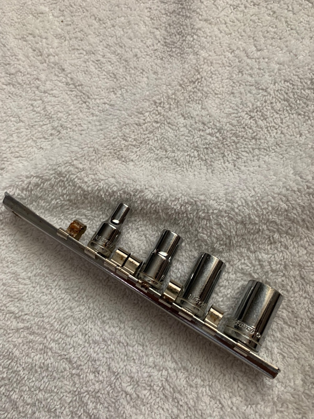 4- Work Force Sockets 6 Point 1/4” Drive, Metric 5, 7, 9 and 11mm