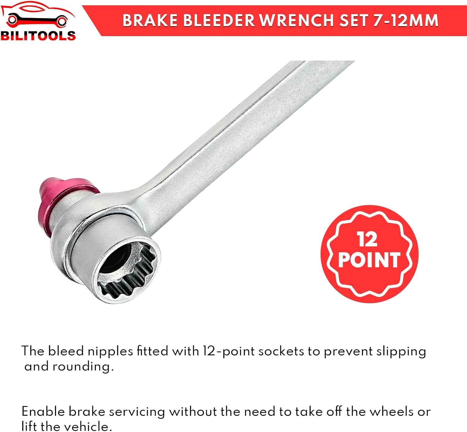 Brake Bleeder Wrench Set 7 8 9 10 11 12 MM Hydraulic Tool