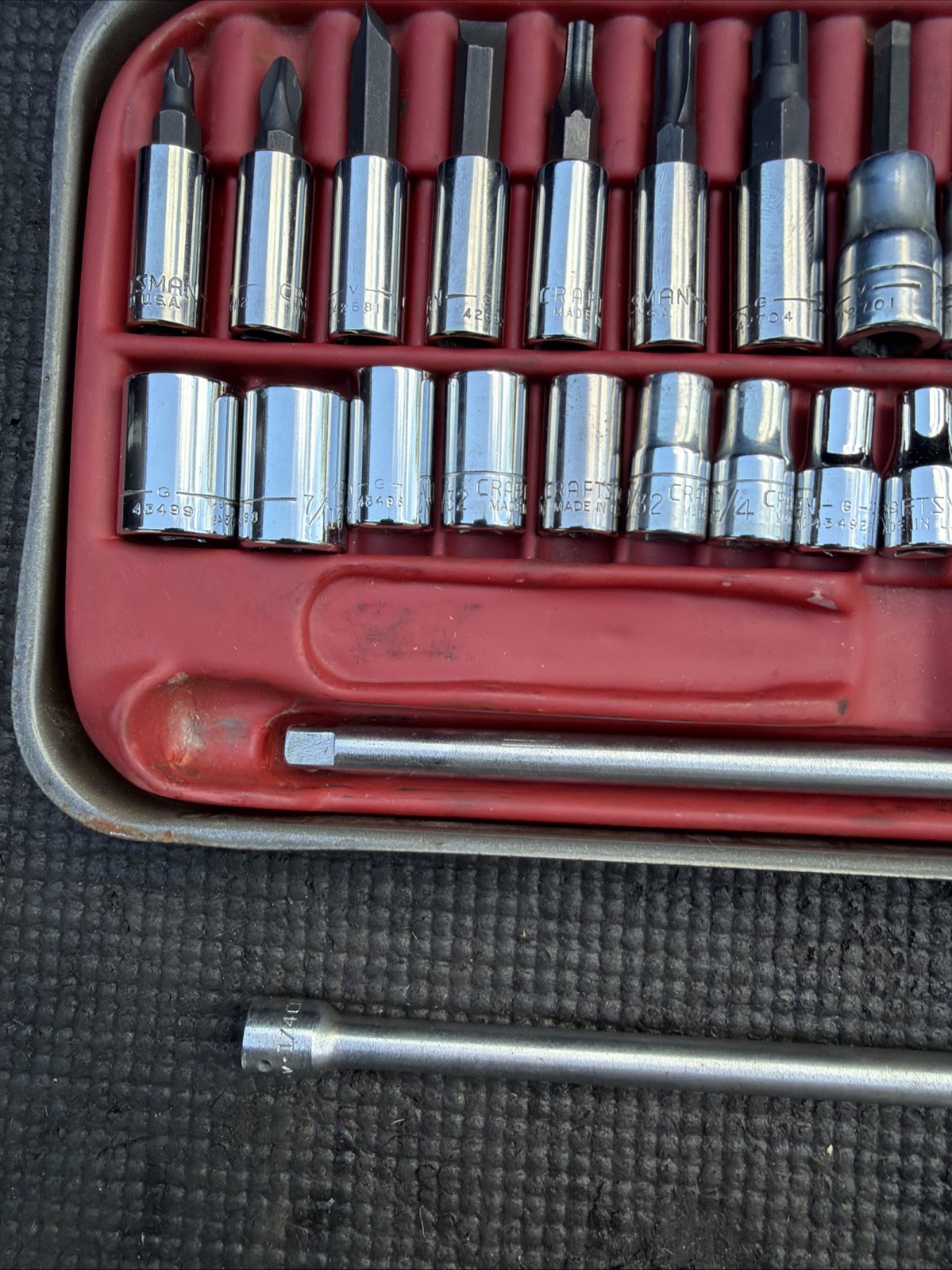 Sears Craftsman 1/4″ Drive 48pc SAE RHFT Socket Set Metal Case USA RARE 44302
