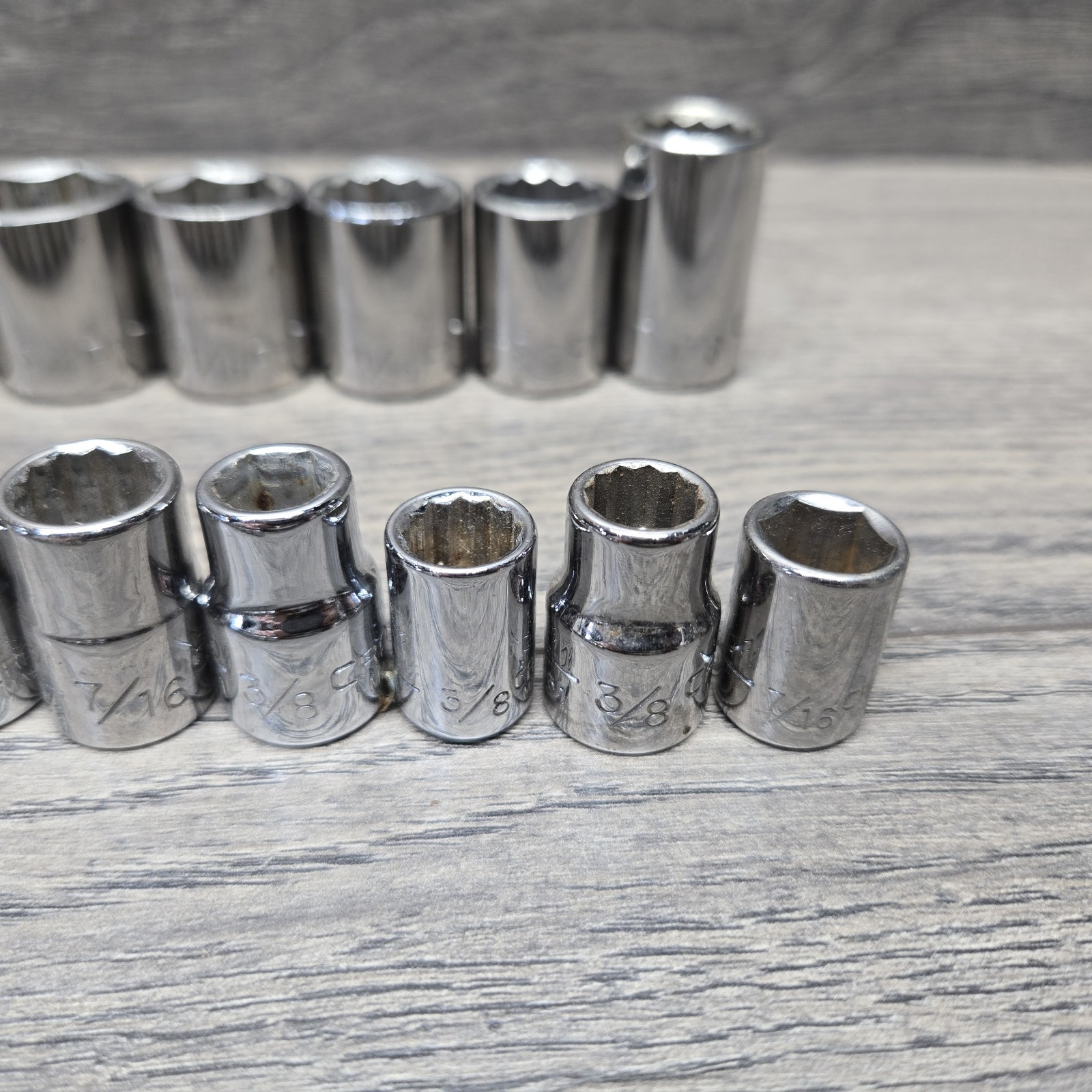 Craftsman 6 And 12 Pt Shallow Lot of -EE- Series Sockets Vintage USA Made