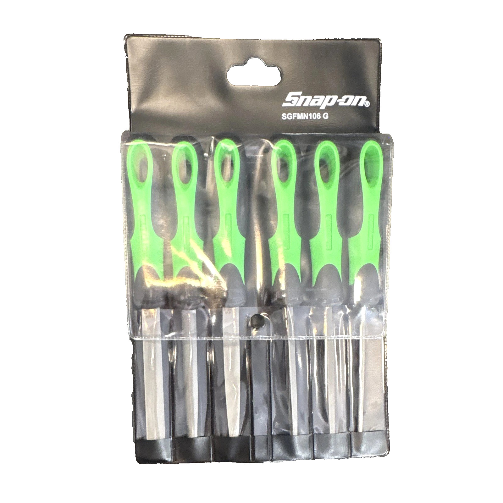 New Snap-on™ SGFMN106 Green 6-piece Soft Grip Handle Miniature File Set