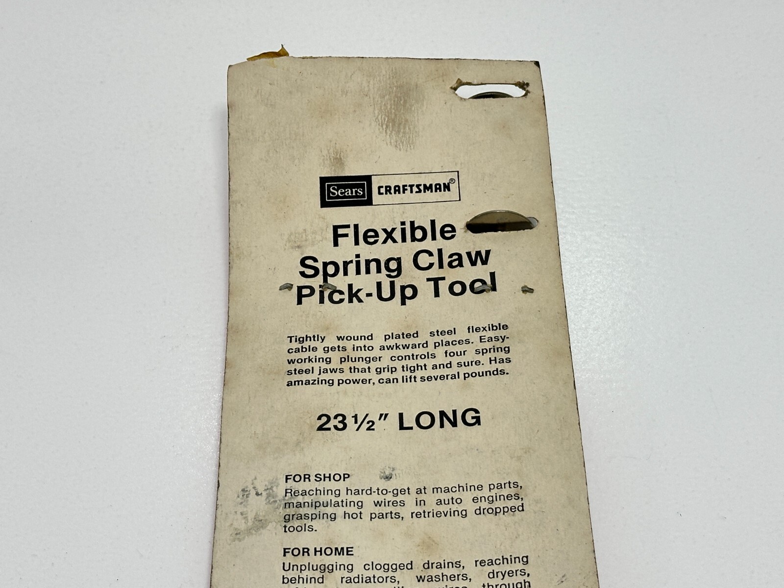 NOS Sears Craftsman 41322 USA Flexible Spring Claw Pick-Up Tool w/ Original Back