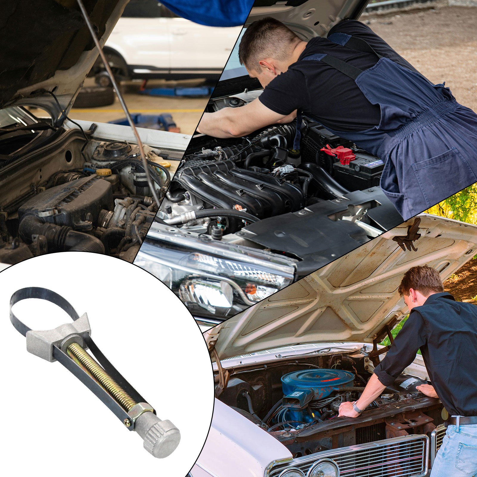 Auto Car Diameter Adjustable Oil Filter Removal Strap Wrench Tool 60mm To 120mm-