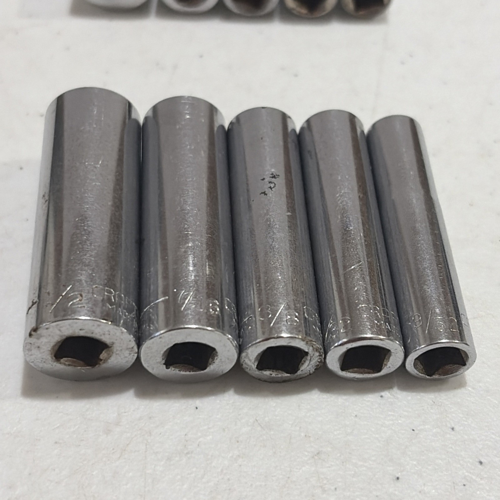 Craftsman Socket Lot 16 SAE & Metric 6 & 12 Point Sizes In Description