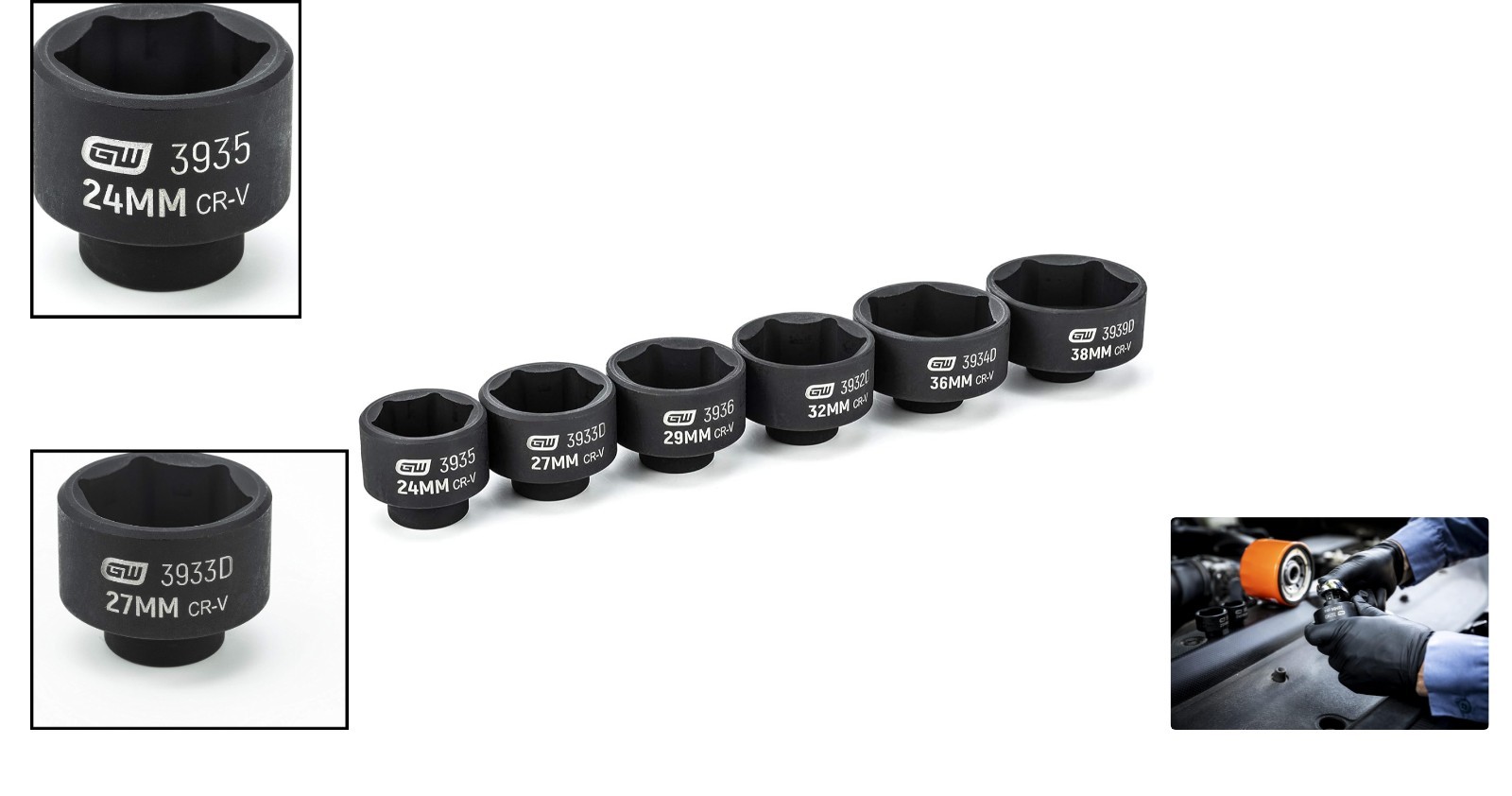 Hex Head 6-Piece Socket Set for Automotive Use – Corrosion-Resistant Quality