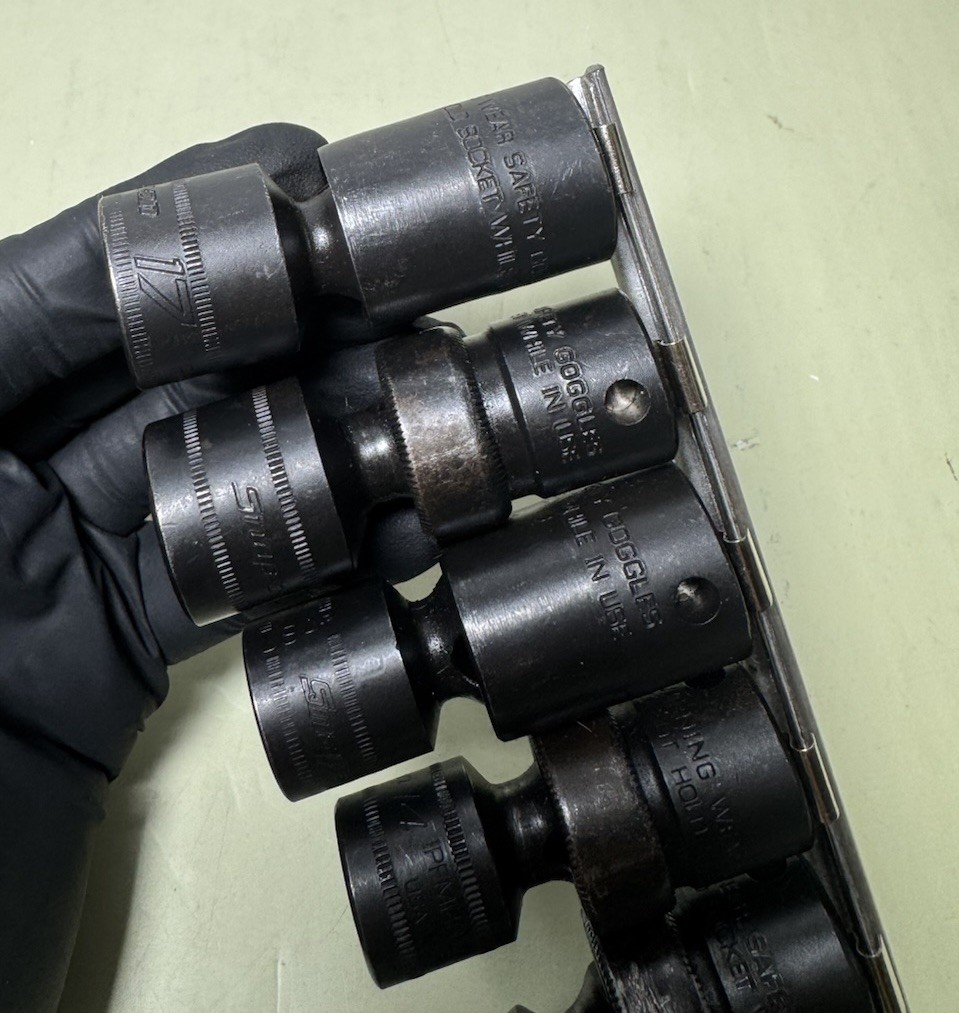 Snap-On 207IPFM 7 Piece 3/8″Dr 6Pt Metric Shallow Impact Swivel Socket Set