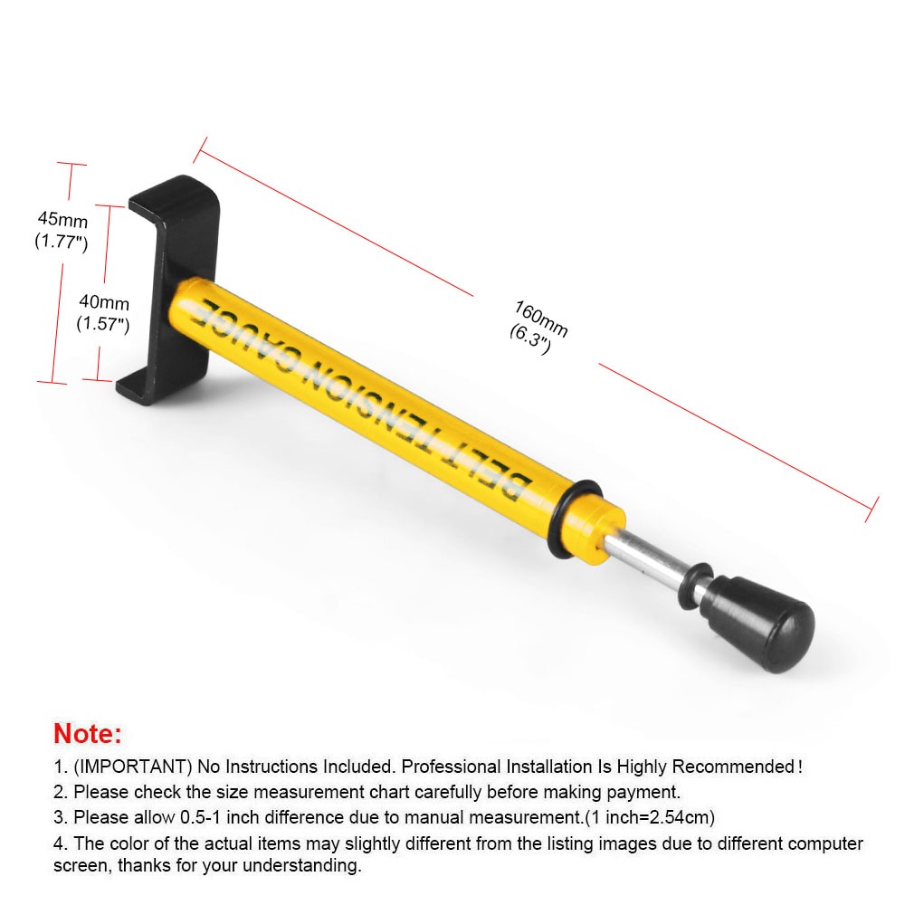 Motorcycle Adjustable Belt Tension Gauge Tool For Harley & All Drive Bike Gold