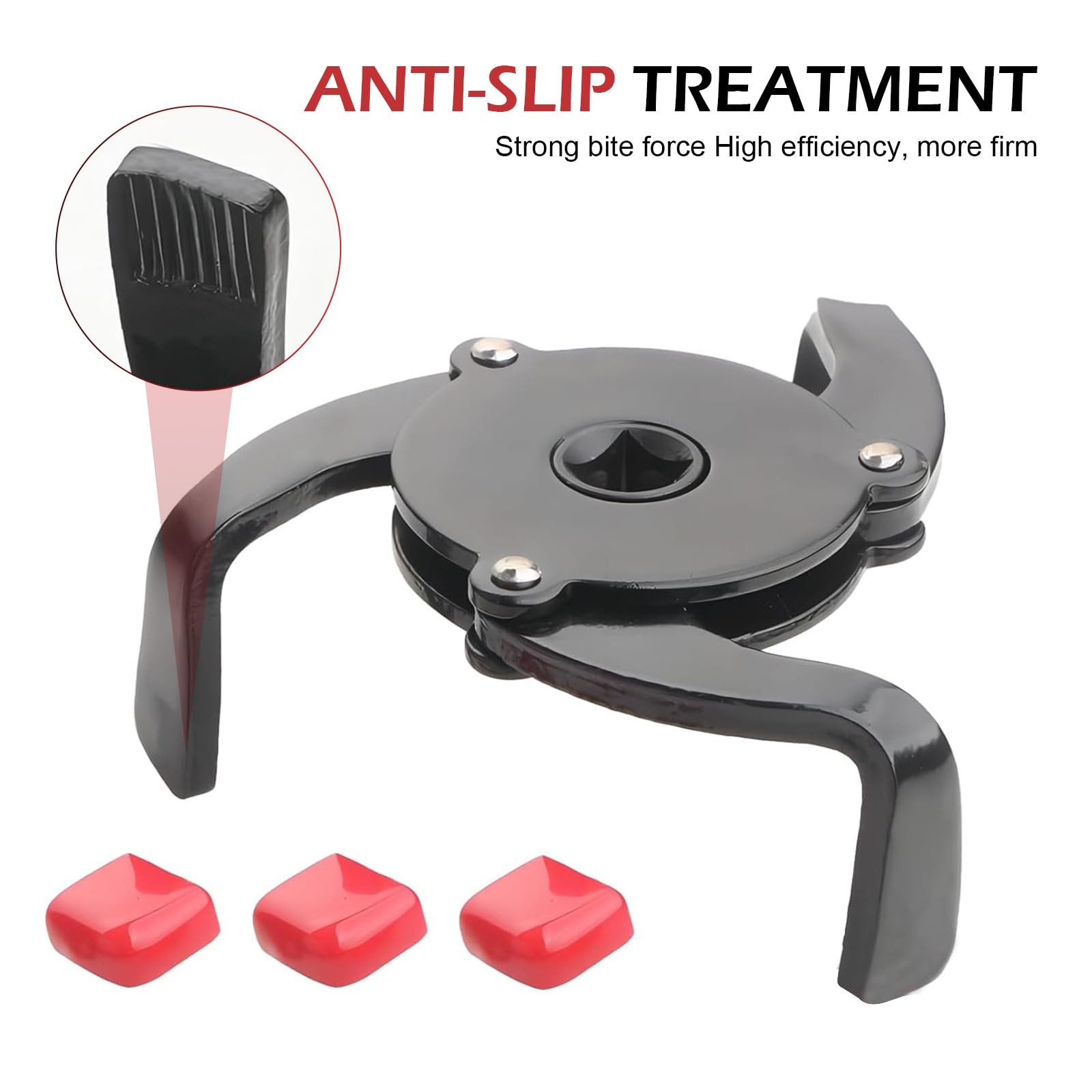 3/8 Inch 3Jaw Oil Filter Wrench Flat OneWay Adjustable Tool Black
