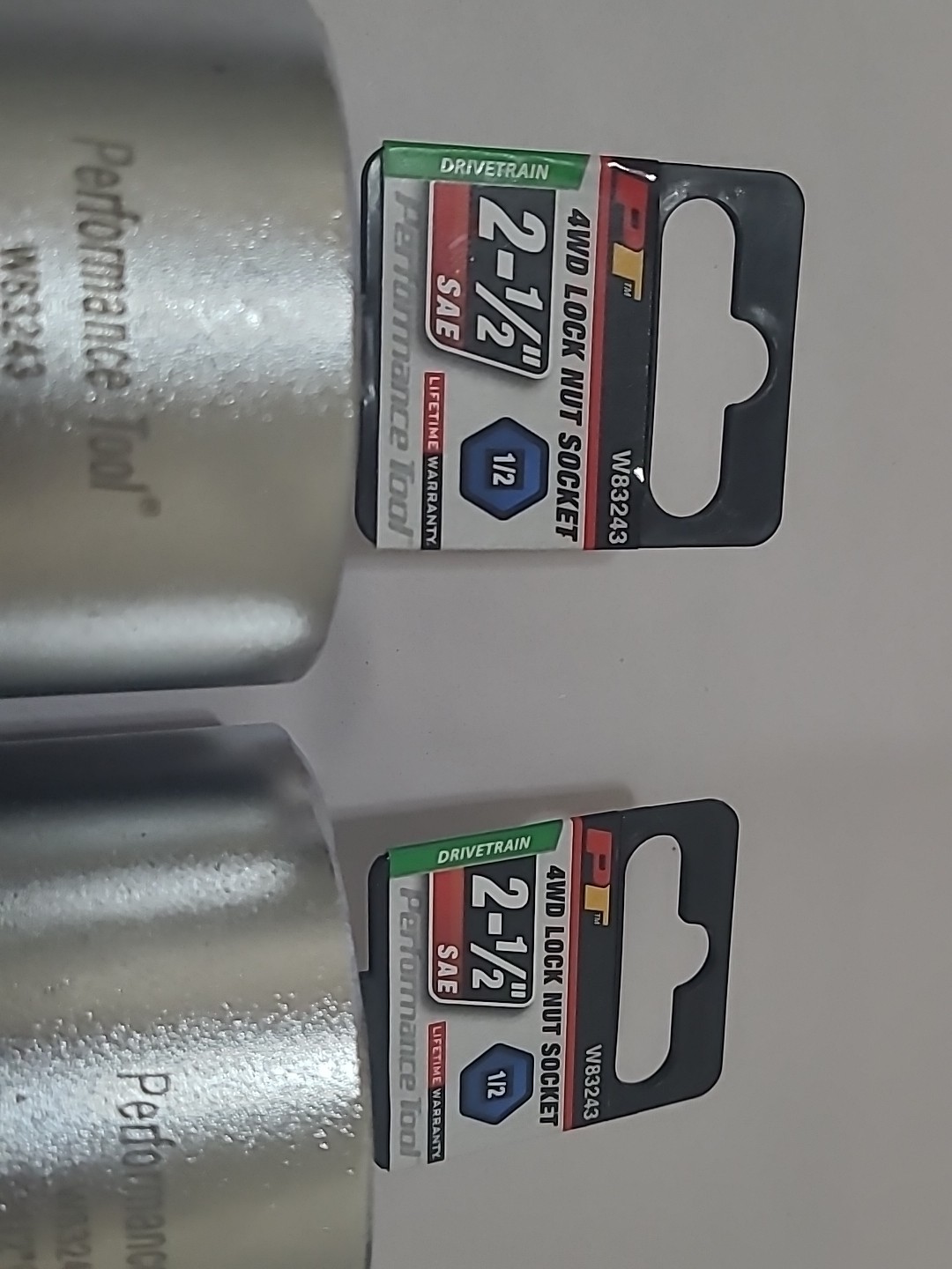 2× Performance Tool W83243 2 1/2 Inch 6PT 4WD Lock But Socket . Free Shipping .