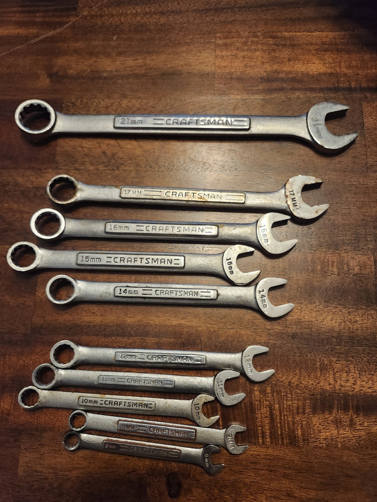 Craftsman Metric 10pc Lot Of Misc Sized Wrenches Mostly Va&vv Series
