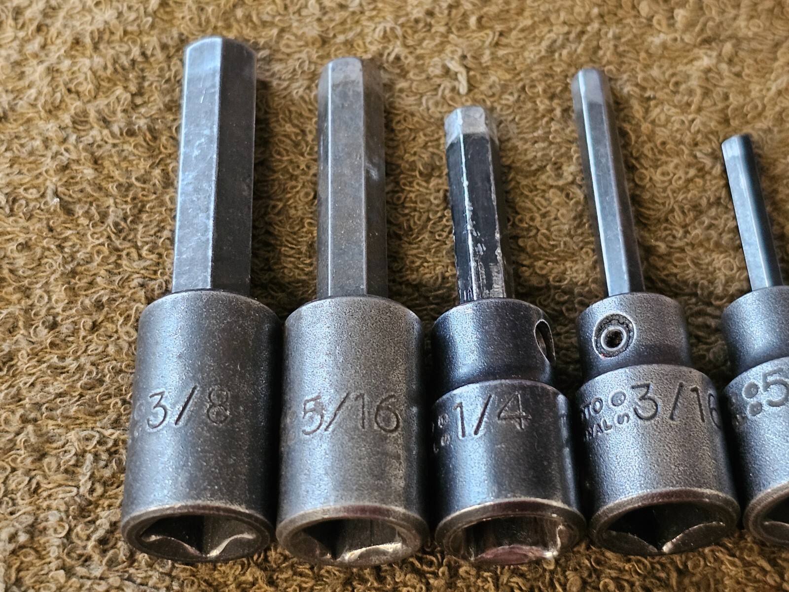 6 Proto Professional Impact Hex Socket Bit 3/8″ Drive 5/16 1/4 3/16 1/8 7290 Set
