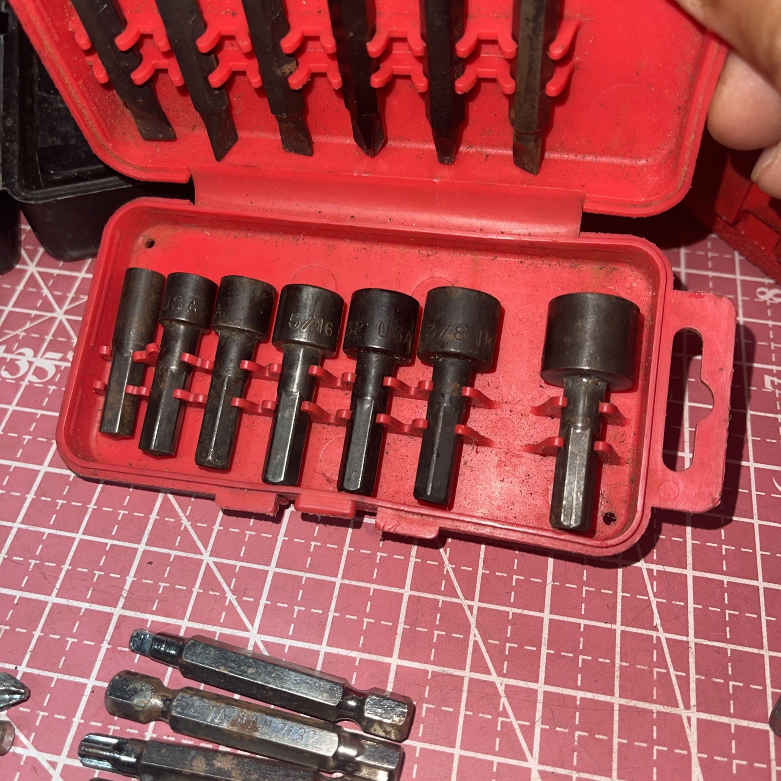 Craftsman USA Power Screwdriver Nutdriver Set Lot 43373 Metric SAE 25654 Vintage