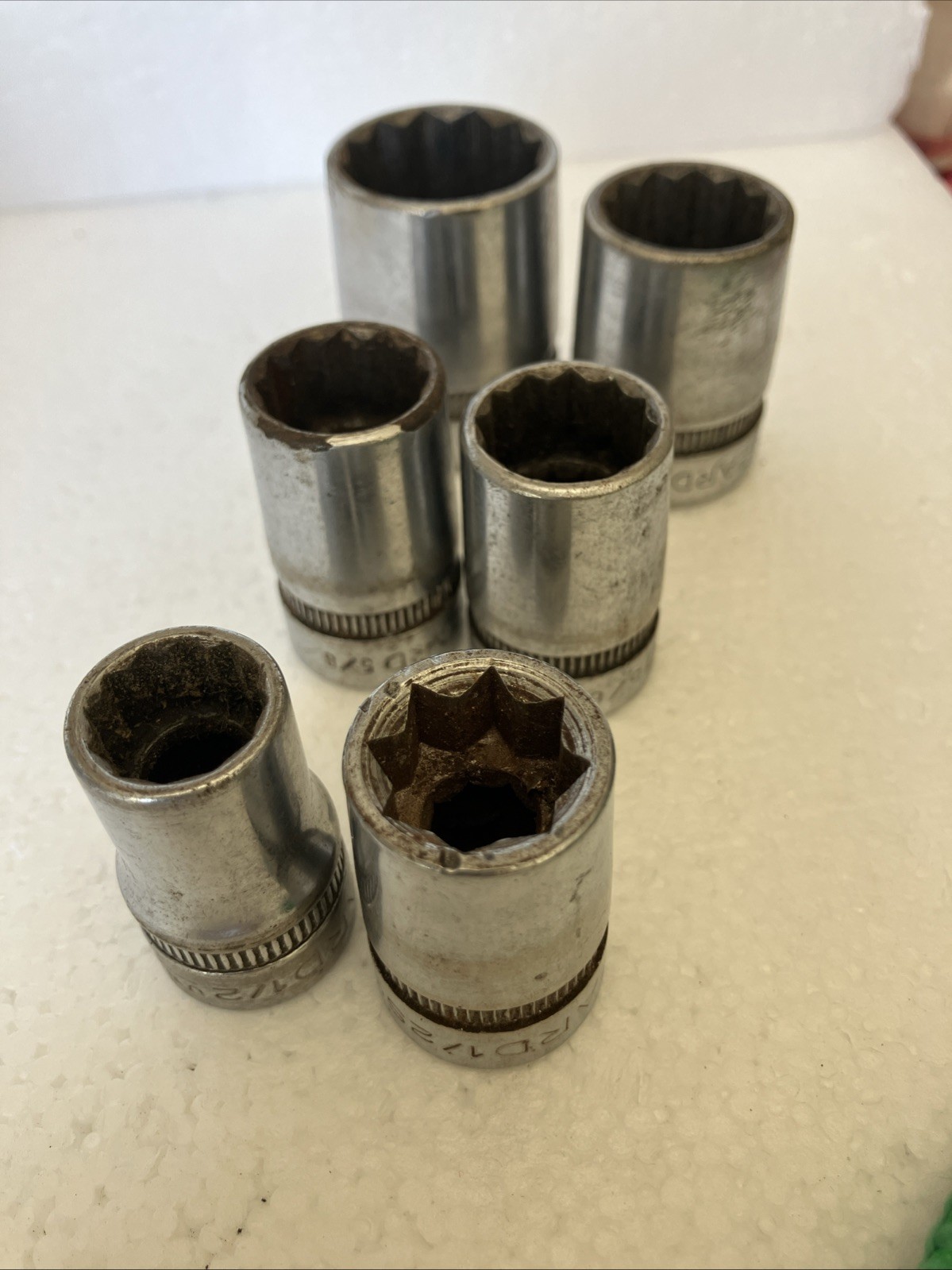 wizard 1/2 inch drive sockets. Lot Of 11 Wizard Sockets 6 Deep well, 5 Regular