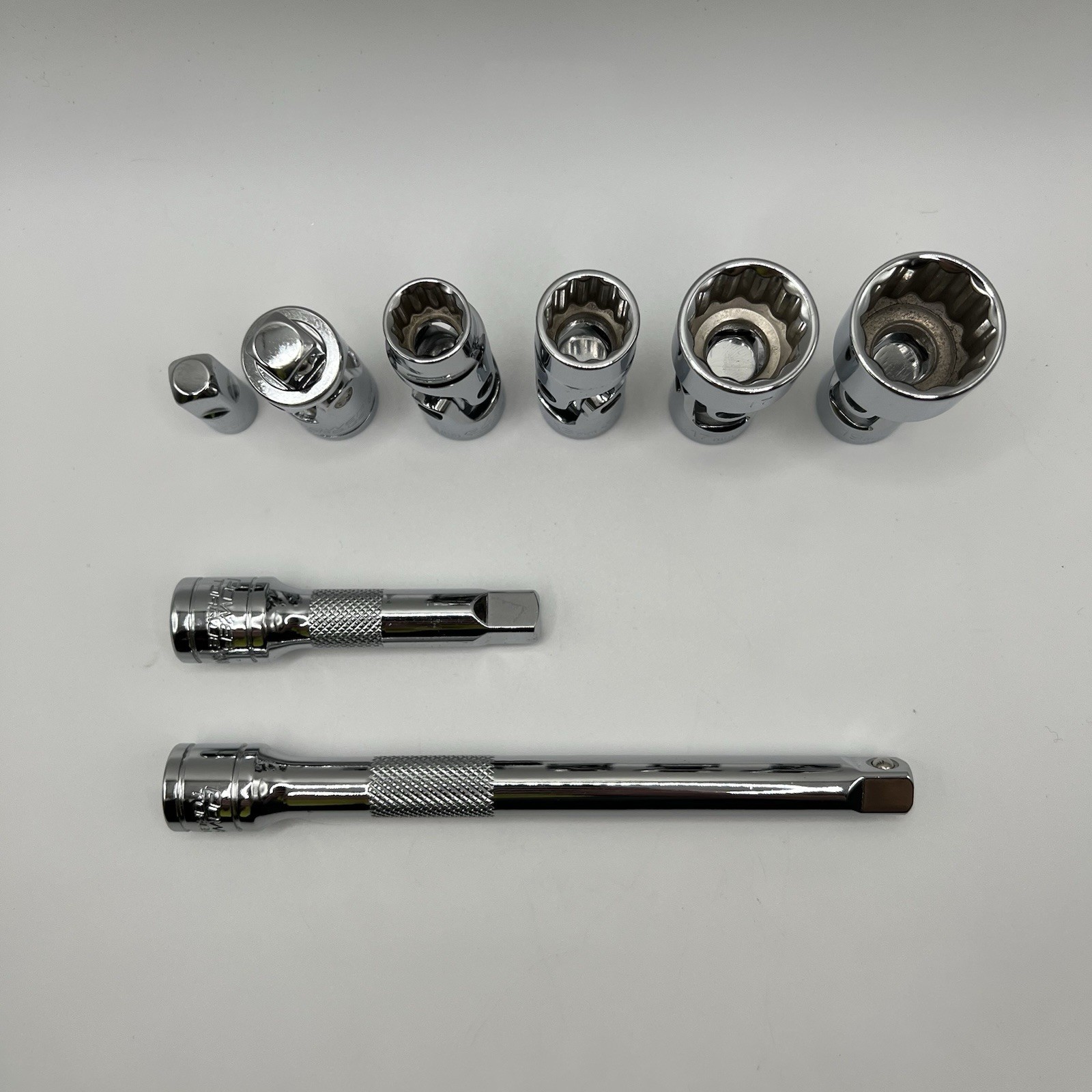 Power Torque 3/8″ Drive Metric Swivel Socket Lot 11 13 17 19mm w/ Accessories