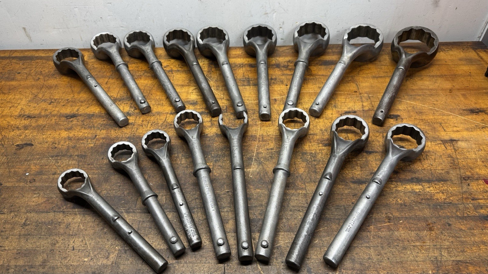 Snap-On Blue Point Box End Heavy Duty Tubular Wrench 17pc Set 1-7/16” To 3-1/8”