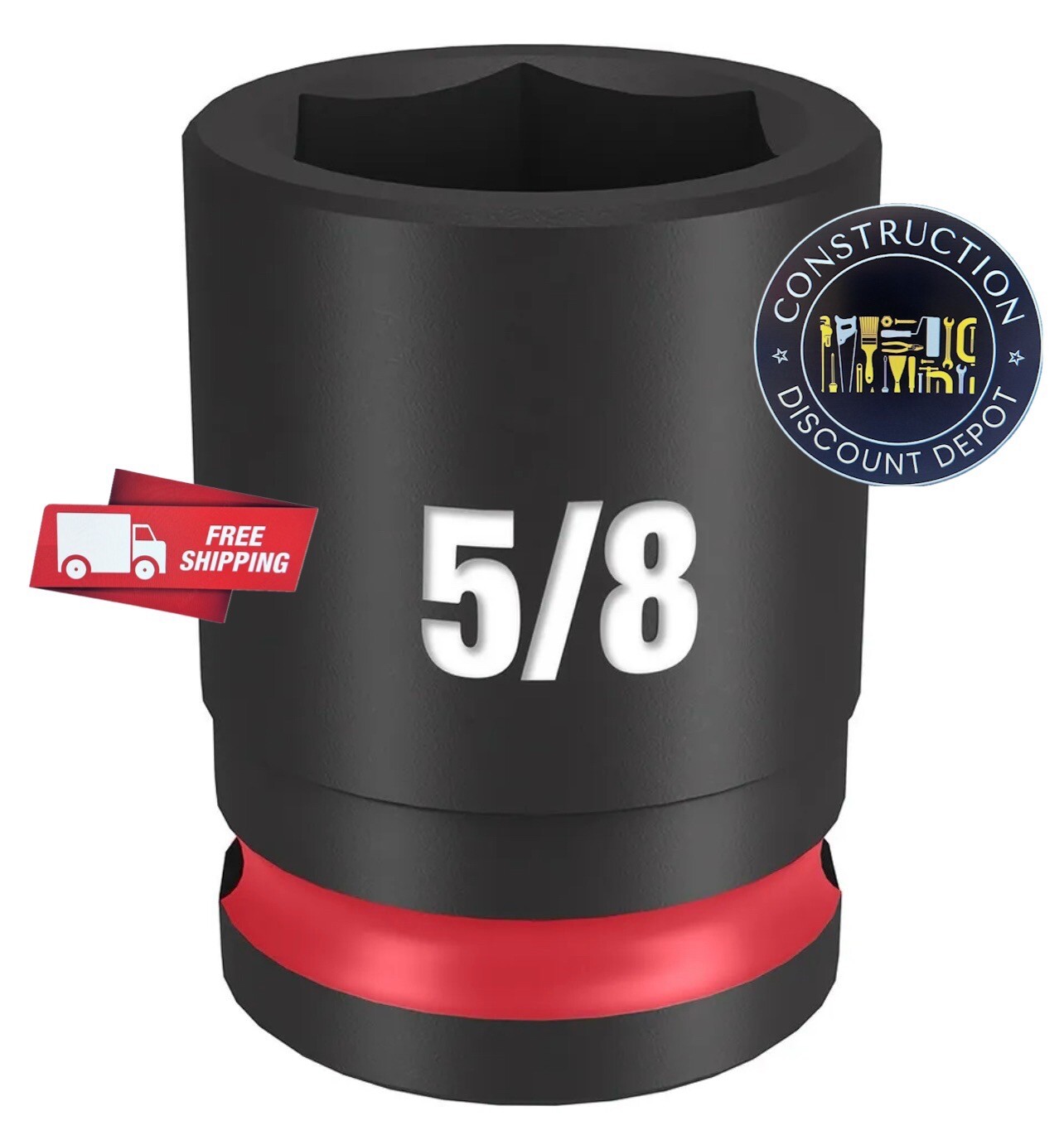 Milwaukee 49-66-6108 SHOCKWAVE Impact Duty 3/8 Drive 5/8 Standard 6 Point Socket