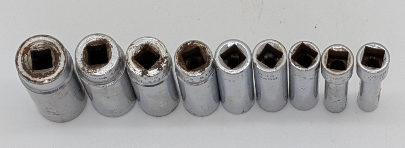 Snap-On STM 6, 7, 9, 10, 11, 12, 14, 16, 18 – 9-Piece Deep Socket Set W/ Holder