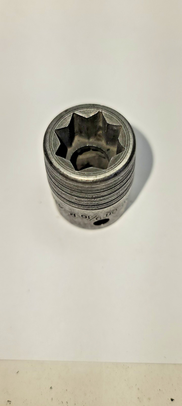 Snap-on Tools Double Square Impact Socket 9/16 SAE, 8 Point 1/2 Drive P418
