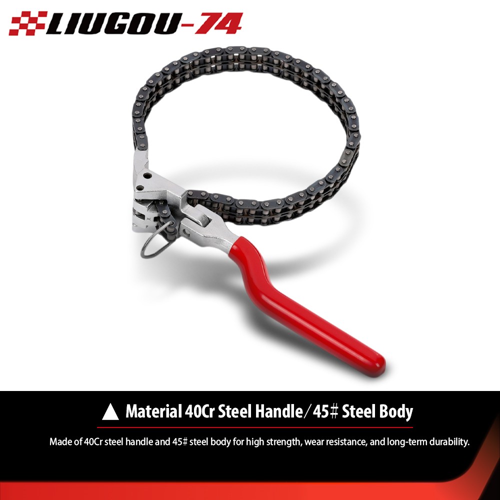 Heavy-Duty Ratcheting Chain Wrench Oil Filter Change Pipe Fittings 60-160mm