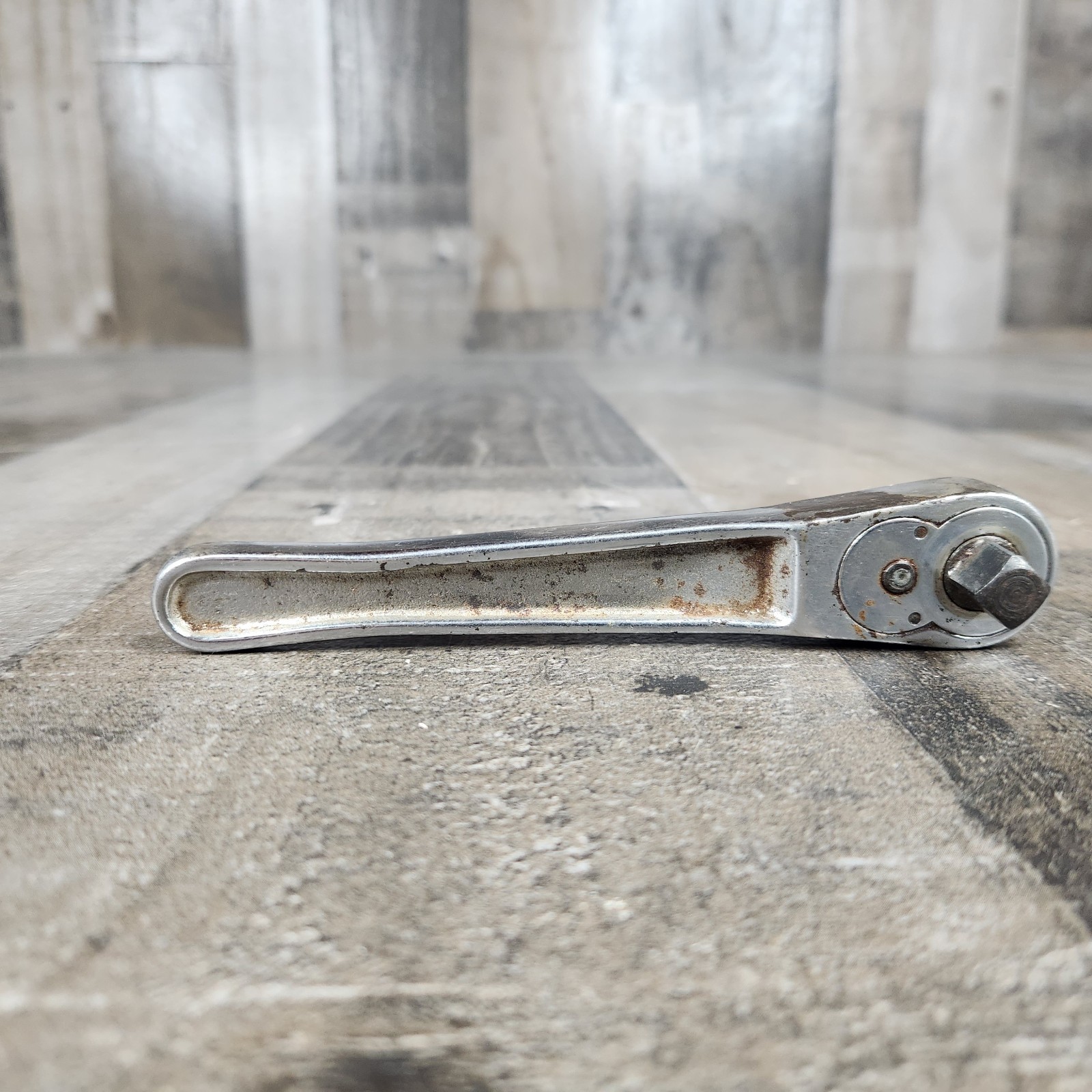 Snap On FV71 – 3/8″ Drive, Chrome, Vintage, Flat Handle, 6″ Long, Ratchet-USA