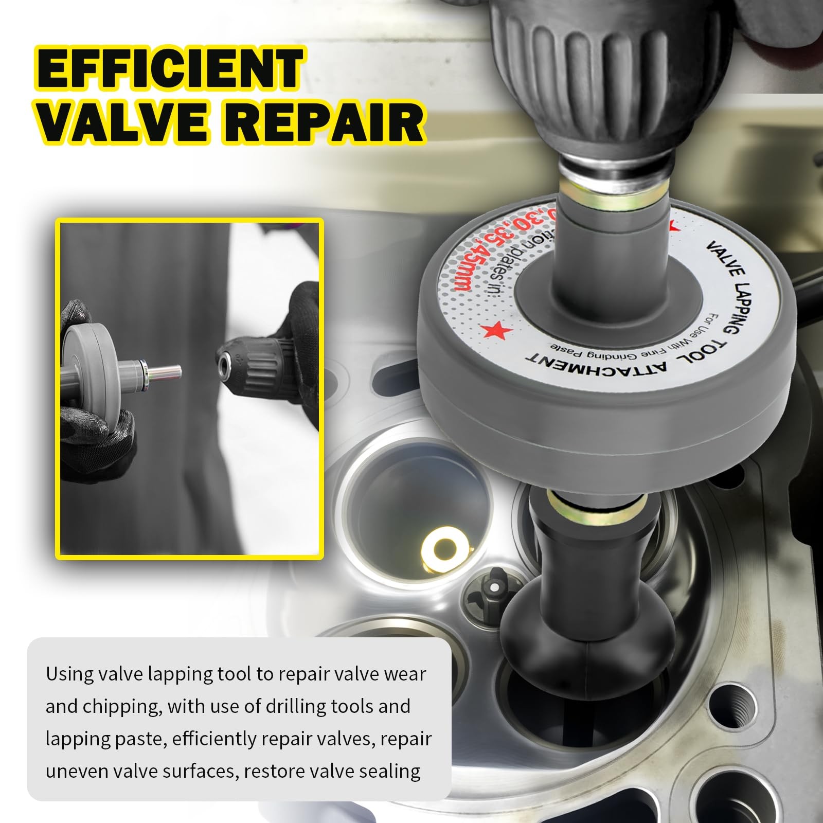 Valve Lapping Tool Kit with 5 Suction Cups for Small Engine Repair
