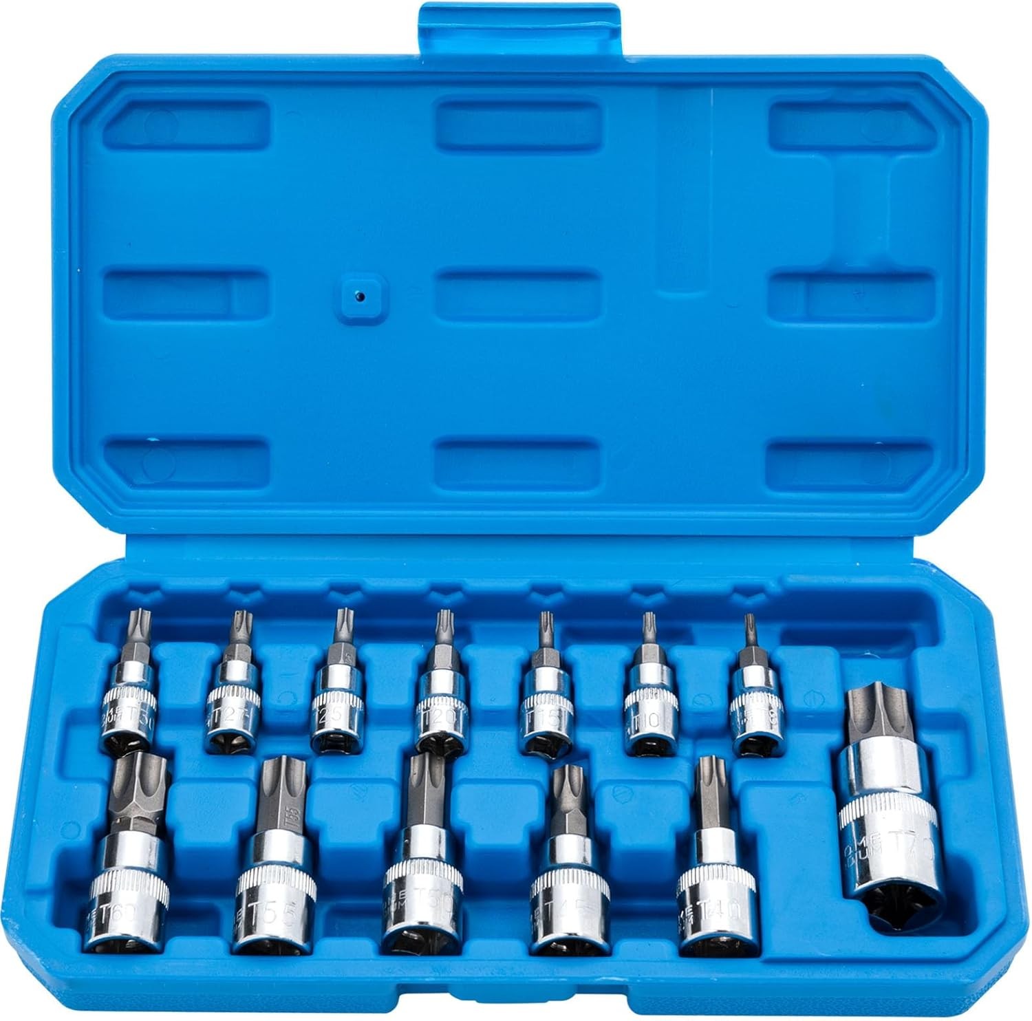 Torx Bit Socket Set 13pcs 3/8″ Dr. T8 – T70 E Star Premium S2 Alloy One Size
