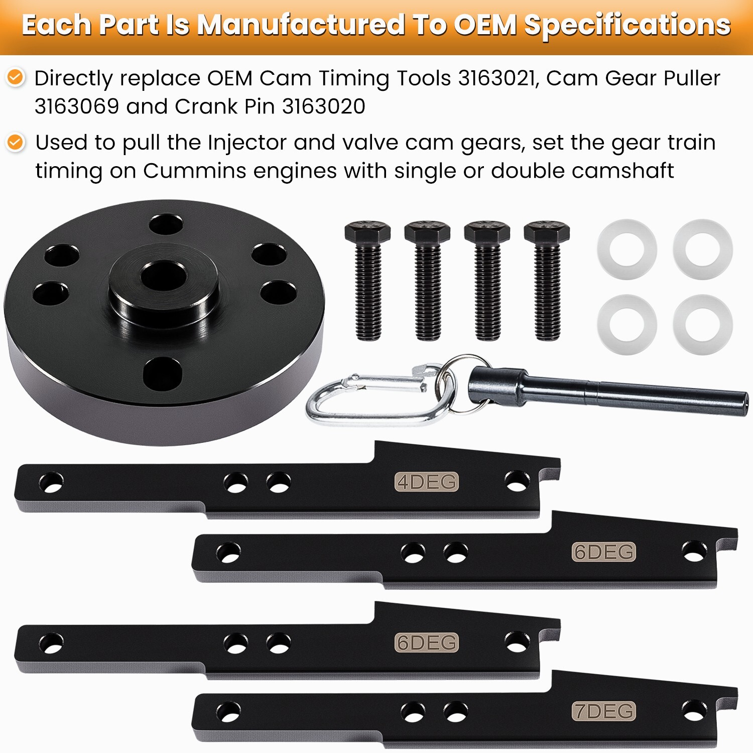 3163021 Cam Timing Tool Kit for Cummins ISX QSX Engine 2007-2017 3163530 (14PCS)