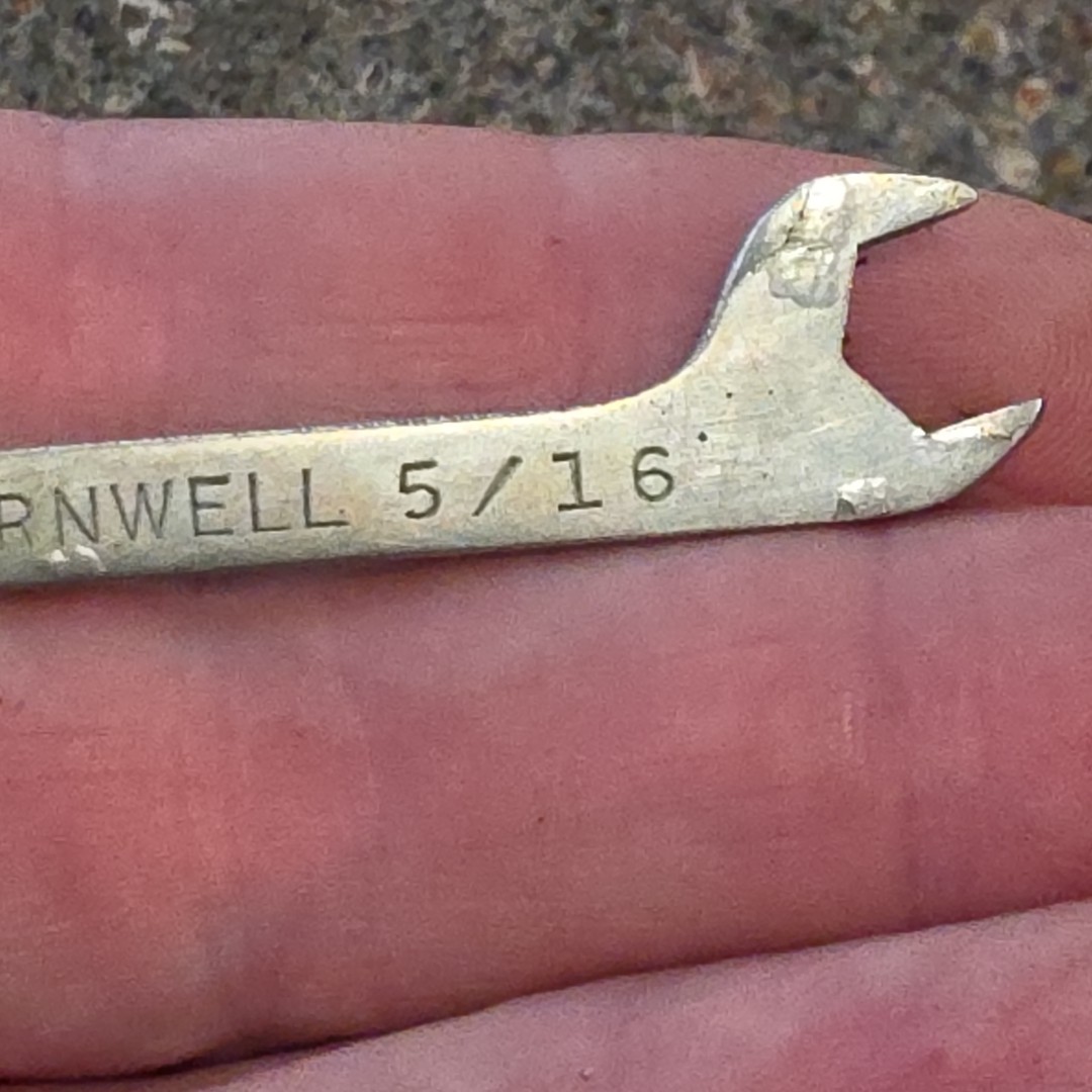 Vtg Cornwell Tools USA 10pc SAE Angle Open-End Wrench Set Pre-War Leather Pouch