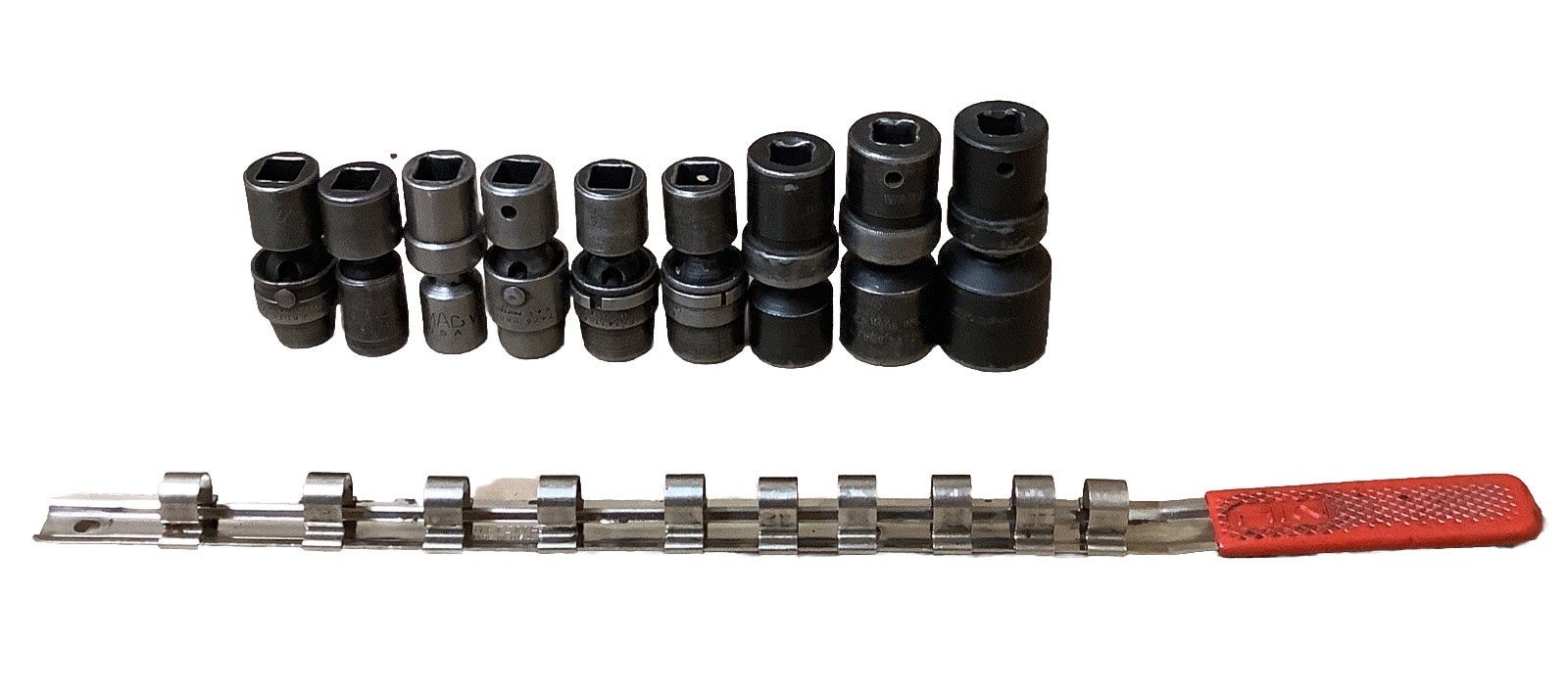 Misc 9pc 1/2”-1 1/8” 1/2” Drive SAE 6PT Shallow Impact Swivel Socket Set – Black