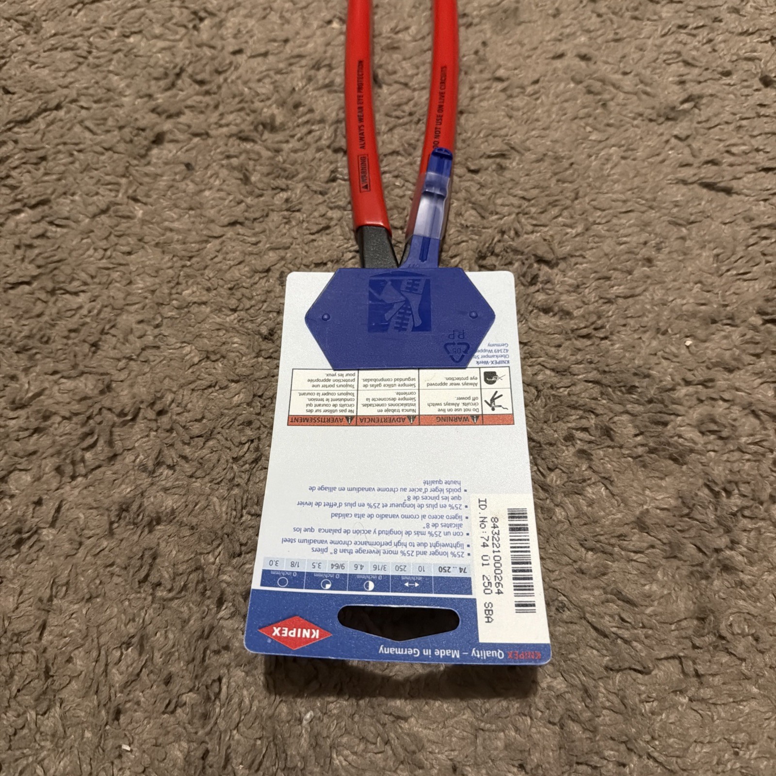 Knipex Ultra High Leverage 10″ Diagonal Cutting Pliers, Made in Germany #7401250