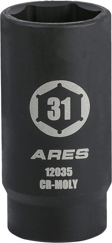ARES 12035-31MM Axle Nut Socket – 6 Point – Extra Deep 31mm 6-Point