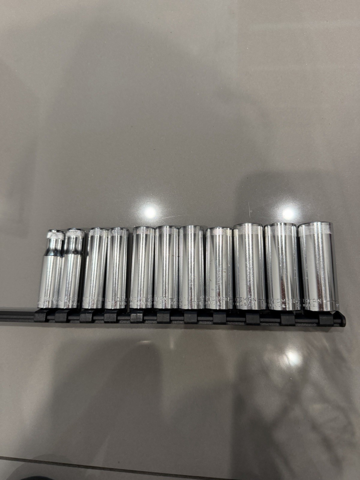 Vintage Craftsman 3/8″ Drive Metric Deep Socket Set 9mm – 19mm 6 Pt G Series