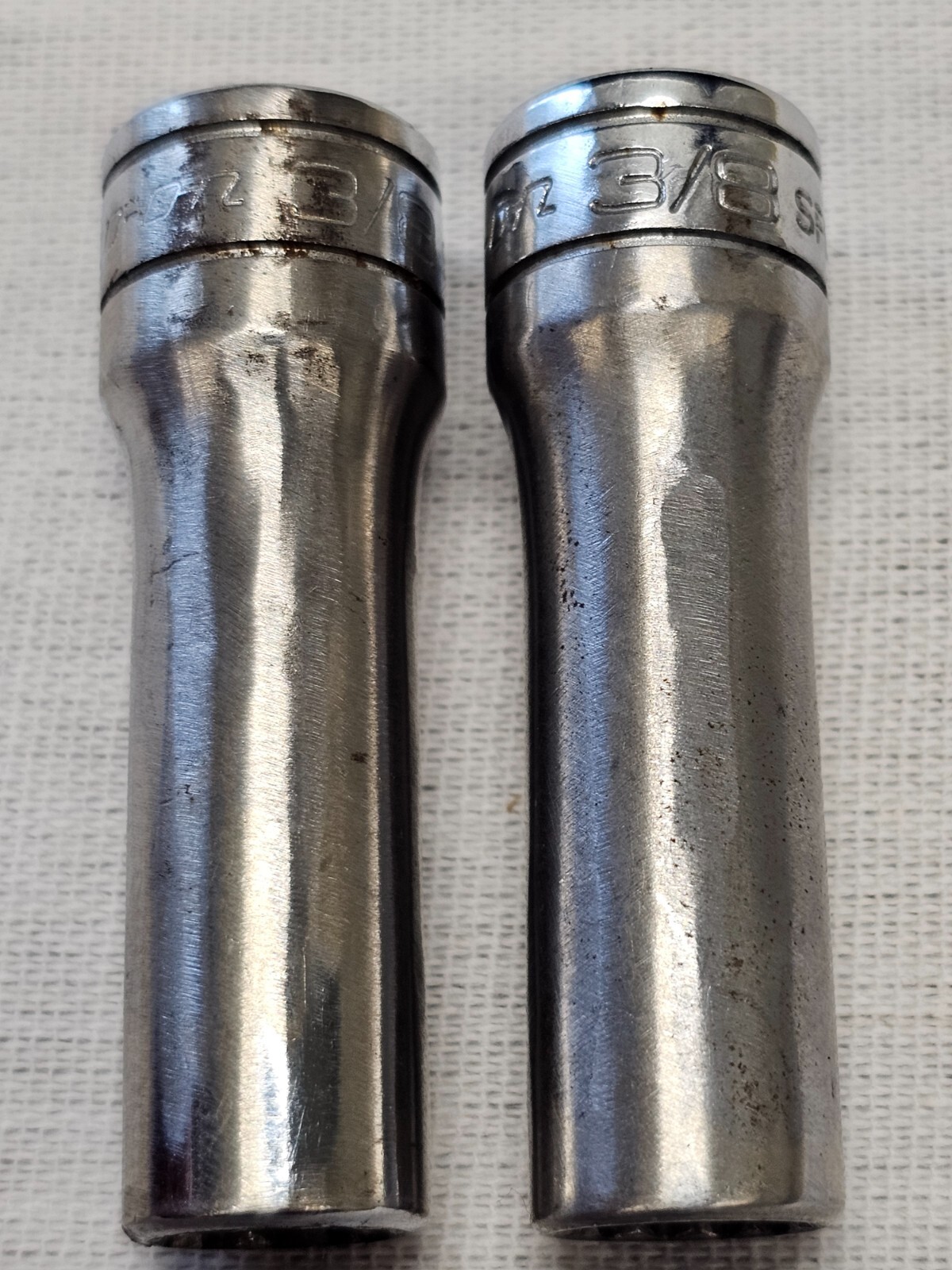 2 Snap-on 3/8″ Standard Deep Well Socket Sae 12 Point 3/8″ Drive SF121 USA